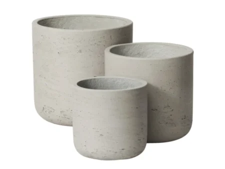 Lauvring, Paloma, Outdoor, Krukker, Grå, Keramik, Sæt af 3, D:12/15/18 x H:11,5/14,5/17,5 cm