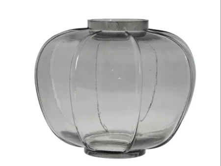 Lene Bjerre, Dornia, Vase, Grå, Glas, H:20 x Dia: 25 cm.