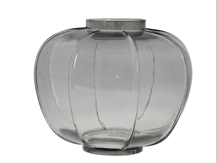 Lene Bjerre, Dornia, Vase, Grå, Glas, H:20 x Dia: 25 cm. Lene Bjerre, Dornia, Vase, Grå, Glas, H:20 x Dia: 25 cm.