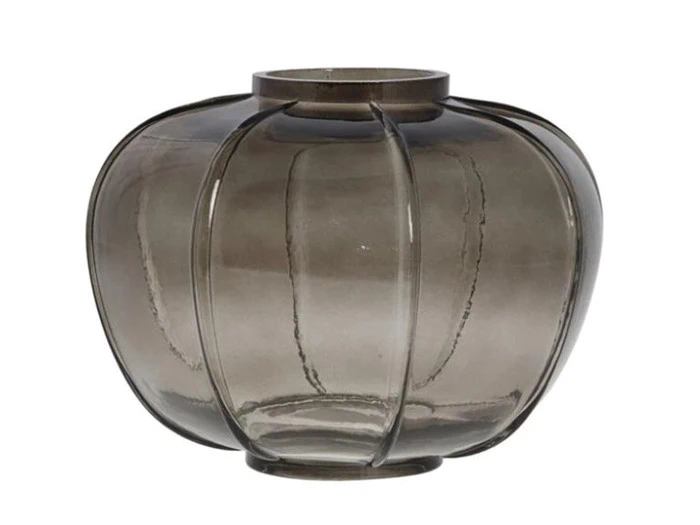 Lene Bjerre, Dornia, Vase, Mørkebrun, Glas, H:15 x Dia:20 cm. Lene Bjerre, Dornia, Vase, Mørkebrun, Glas, H:15 x Dia:20 cm.