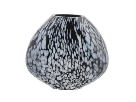 Lene Bjerre, Millie, Vase, Sort, Hvid, H:17 x Dia:20 cm.