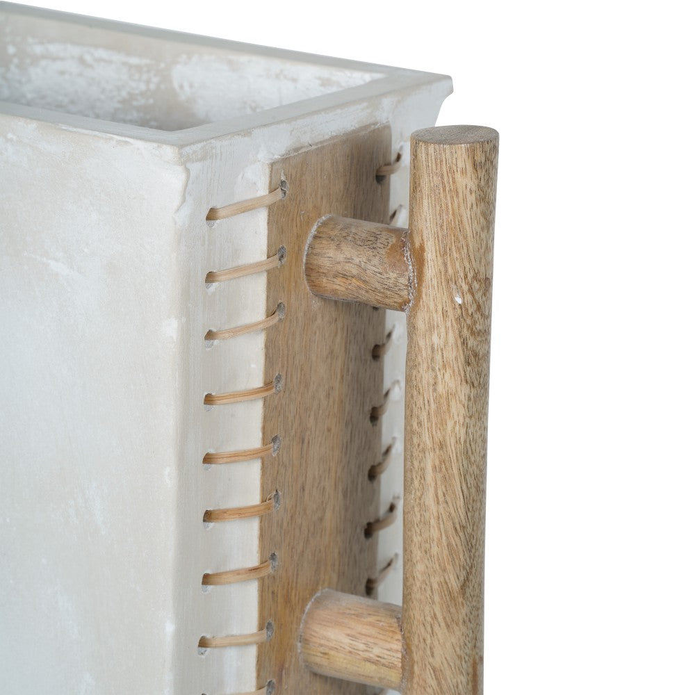 Libra Interiors Ecomix Vase With Wooden Handle / Small