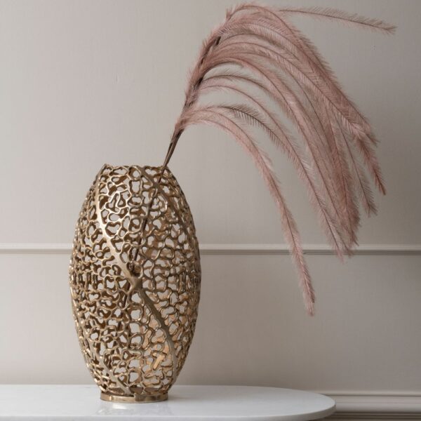 Libra Luxurious Glamour Collection - Aussie Gold Coral Aluminium Barrel Vase