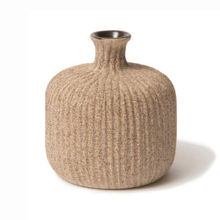 Lindform Bottle vase Sand medium stripe, small