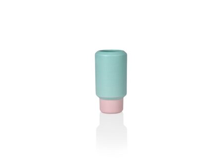 Lucie Kaas - Fumario Vase - Vase - Mint/Pink - H16.5 cm