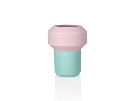 Lucie Kaas - Fumario Vase - Vase - Pink/Mint - H20.5 cm