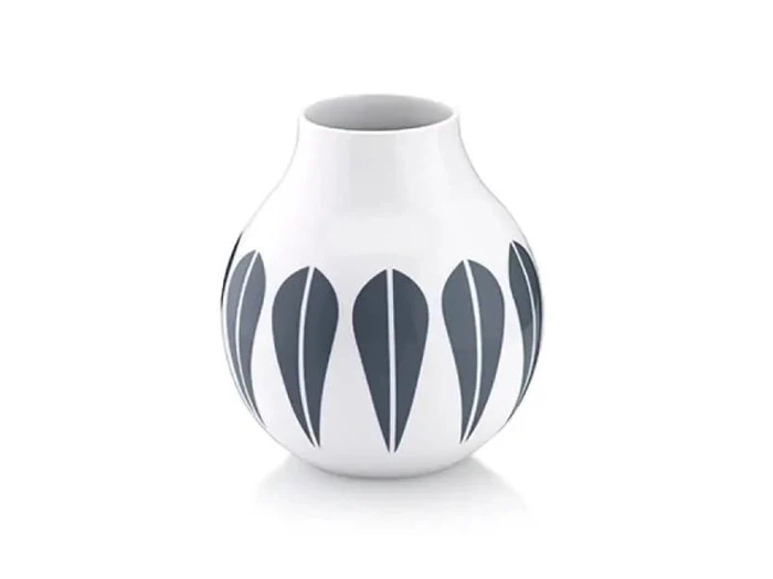Lucie Kaas, Vase, Arne Clausen Collection, Hvid/Mørkeblå, H10,5 cm Lucie Kaas, Vase, Arne Clausen Collection, Hvid/Mørkeblå, H10,5 cm