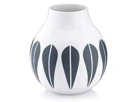 Lucie Kaas, Vase, Arne Clausen Collection, hvid/mørkeblå, H20 cm