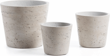 Lux, Plantepotte cement sæt á 3 (23,5/16,5/14 cm.)