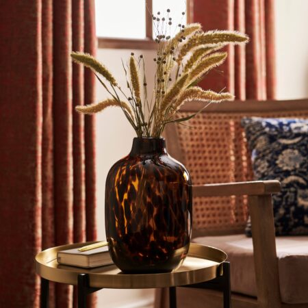 Luxe Travel Tortoiseshell Glass Vase 26cm Brown