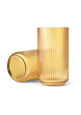 Lyngby Porcelæn - Lyngby Vase H31 cm amber mundblæst glas