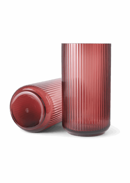 Lyngby Porcelæn - Lyngby Vase H38 cm burgundy, rød mundblæst glas