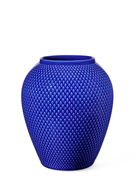Lyngby Porcelæn - Rhombe Color Porcelænsvase - H16.5 cm - Mørk Blå