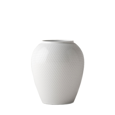 Lyngby Porcelæn - Rhombe Hvid Vase - H25 cm