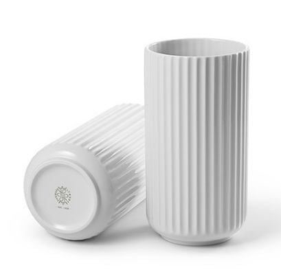 Lyngby Vase H: 31 cm - Hvid Porcelæn