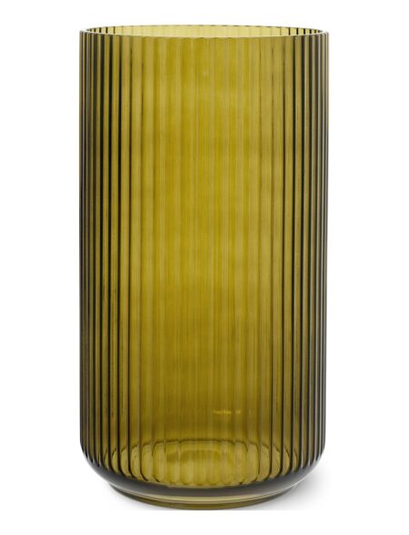 Lyngby Vase H38 Cm Olivengrøn Mundblæst Glas Lyngby Porcelæn Green