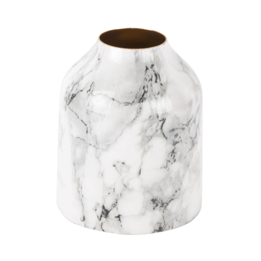 METAL VASE M/MARMOR LOOK HVID METAL VASE M/MARMOR LOOK HVID