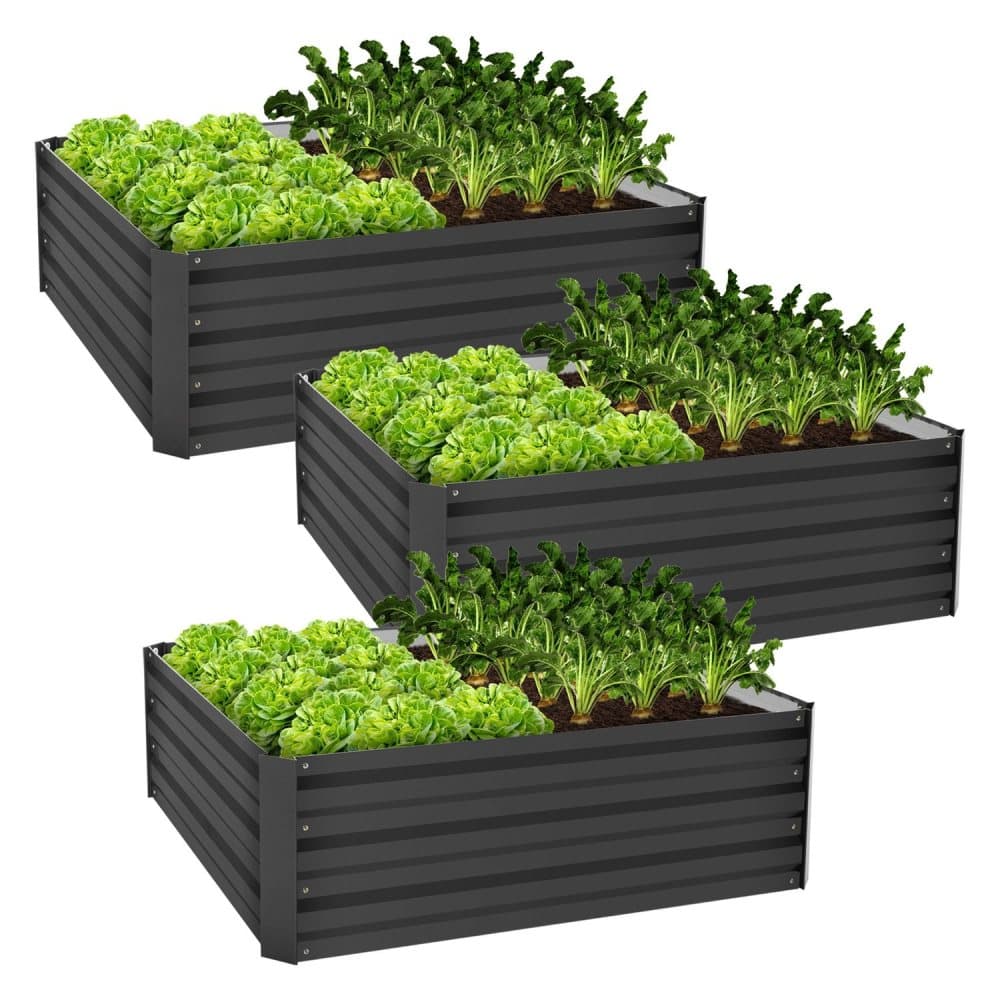 ML-Design 3-delt højbed i metal til haven; 90x90x30 cm; 240 liter; antracit; vejrbestandig; rustfri; udendørs; plantekasse; blomsterkasse; havebed; ML-Design 3-delt højbed i metal til haven; 90x90x30 cm; 240 liter; antracit; vejrbestandig; rustfri; udendørs; plantekasse; blomsterkasse; havebed;