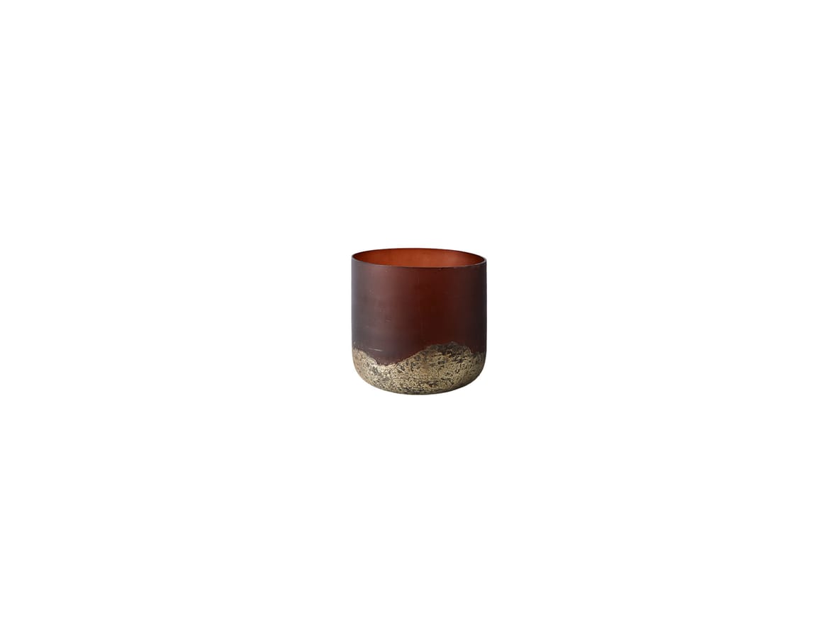 MUUBS - Vase Lana - Lanterne - Vase Lana 14 - Brown/Gold - W:14 x H:14 cm MUUBS - Vase Lana - Lanterne - Vase Lana 14 - Brown/Gold - W:14 x H:14 cm