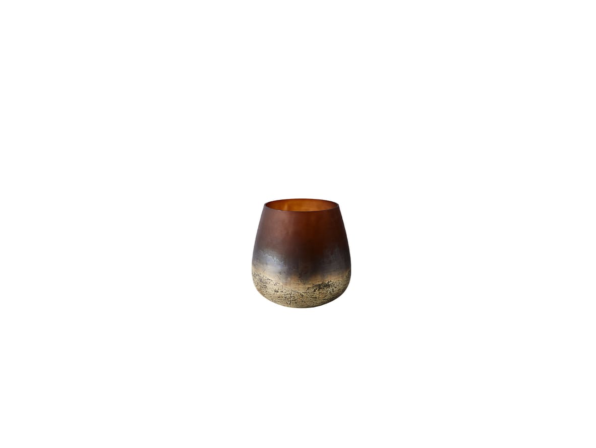 MUUBS - Vase Lana - Lanterne - Vase Lana 15 - Brown/Gold - W:15 x H:15 cm MUUBS - Vase Lana - Lanterne - Vase Lana 15 - Brown/Gold - W:15 x H:15 cm