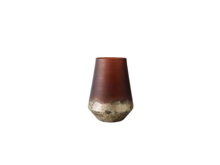 MUUBS - Vase Lana - Lanterne - Vase Lana 26 - Brown/Gold - W:26 x H:18 cm