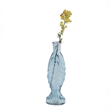 Madam Stoltz Fish Glas Vase - Blå - S