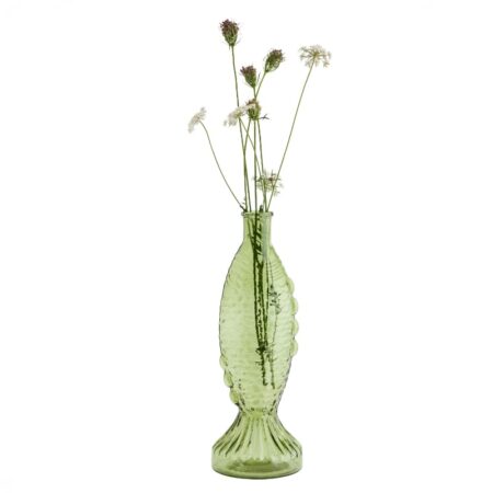 Madam Stoltz Fish Glas Vase - Grøn