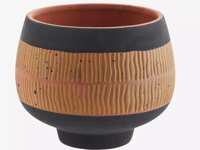 Madam Stoltz, Håndmalet, Urtepotte, terracotta, D:13xH:10,5 cm Madam Stoltz, Håndmalet, Urtepotte, terracotta, D:13xH:10,5 cm