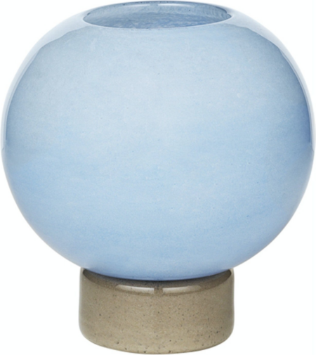Mari, Vase, blå, mundblæst glas