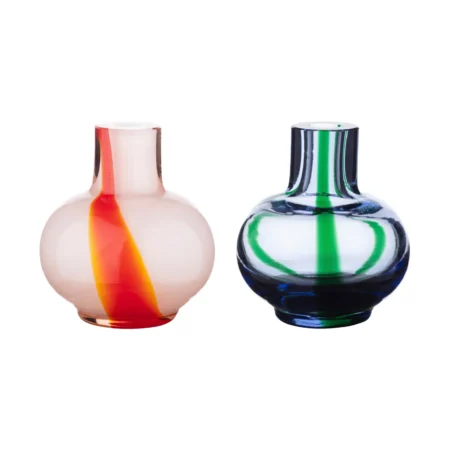 Marimekko Mini vase 2 dele Light blue-dark green-red-white