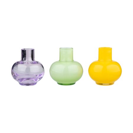 Marimekko Mini vase 3 dele Pale green-lemon-amethyst
