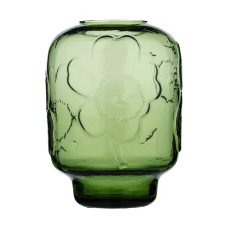 Marimekko Unikko glasvase Olive, 18 cm