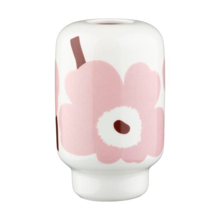 Marimekko Unikko vase 14 cm White-light pink-chestnut