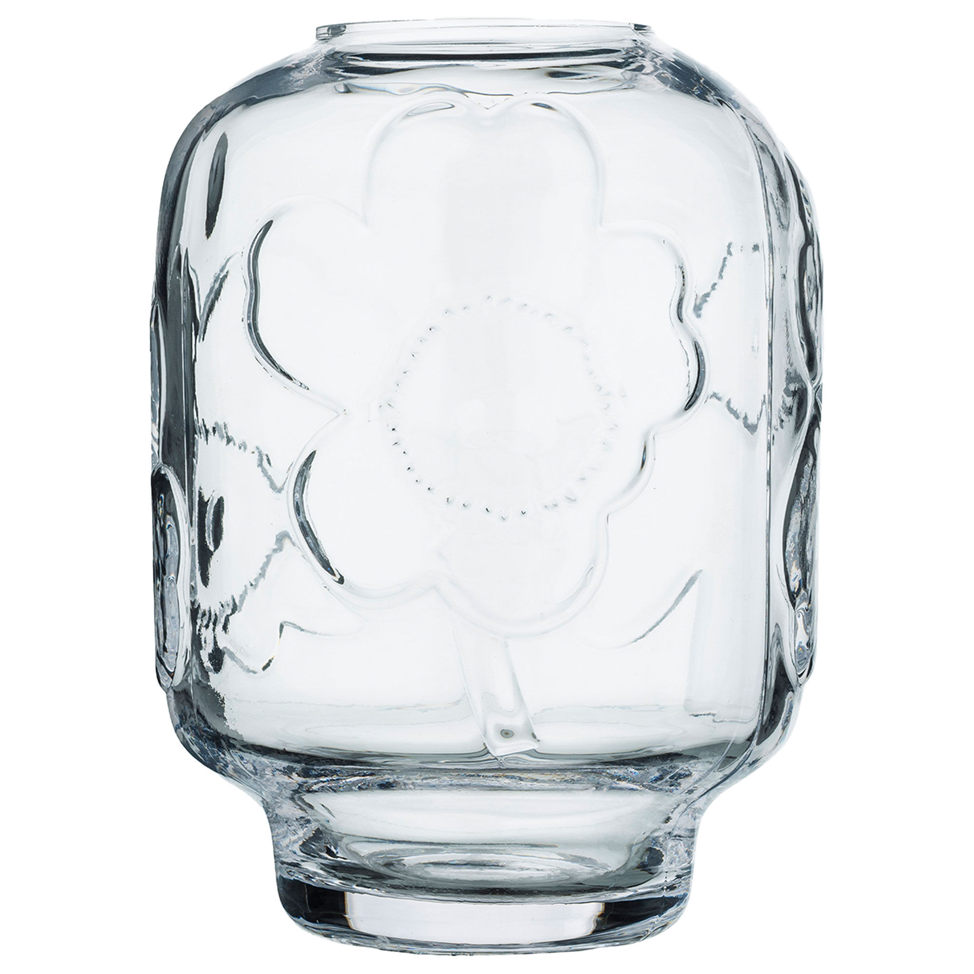 Marimekko Unikko vase glas 18 cm, clear Marimekko Unikko vase glas 18 cm, clear