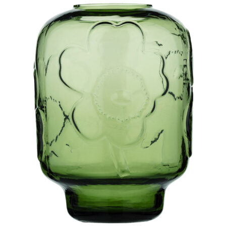 Marimekko Unikko vase glas 18 cm, olive