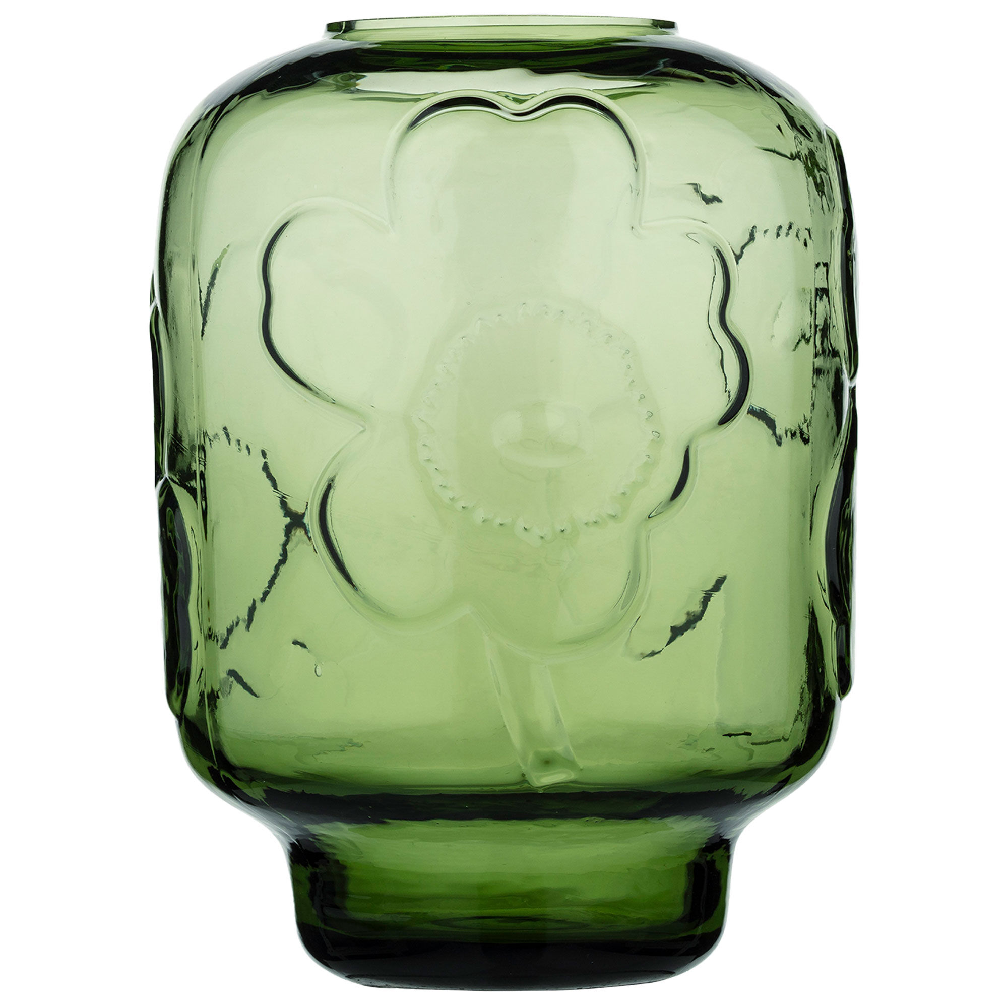 Marimekko Unikko vase glas 18 cm, olive Marimekko Unikko vase glas 18 cm, olive