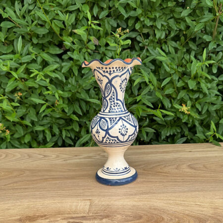 Marokkansk Keramik bølgede vaser - 24 cm Blå