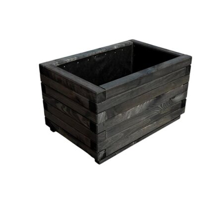 Massiv plantekasse, sort, 60 x 40 x 35 cm