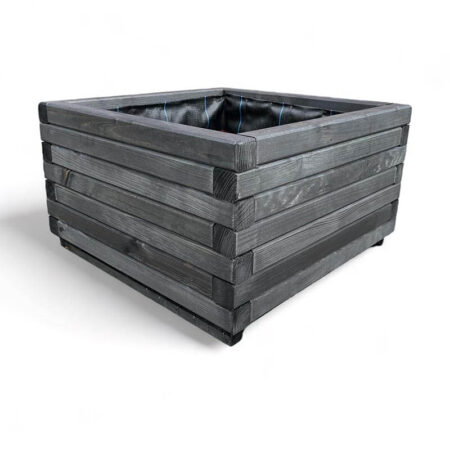 Massiv plantekasse, sort, 60 x 40 x 35 cm