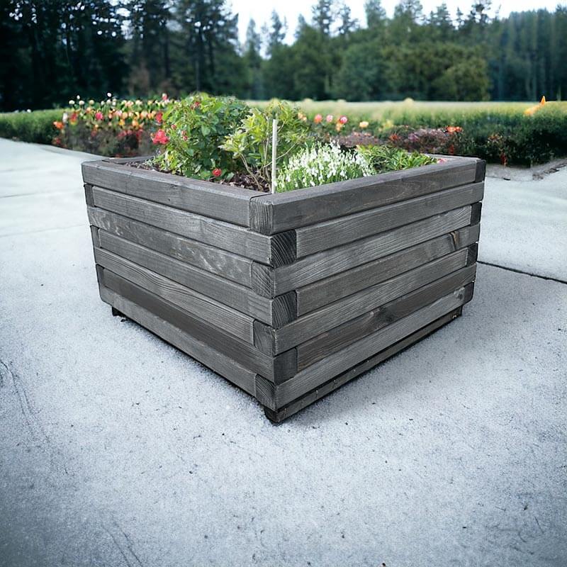 Massiv plantekasse, sort, 60 x 60 x 35 cm Massiv plantekasse, sort, 60 x 60 x 35 cm