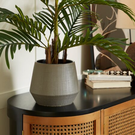 Matt Grey Ceramic Plant Pot Grey