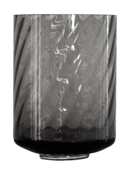 Meadow Swirl Cylinder Vase W. Foot Specktrum Grey