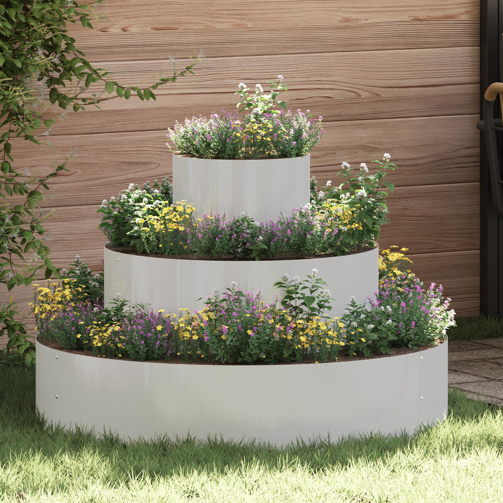 Metal Planter Rustfrit stål Stor Holdbar Planter Cylinderformet Metal Planter Rustfrit stål Stor Holdbar Planter Cylinderformet