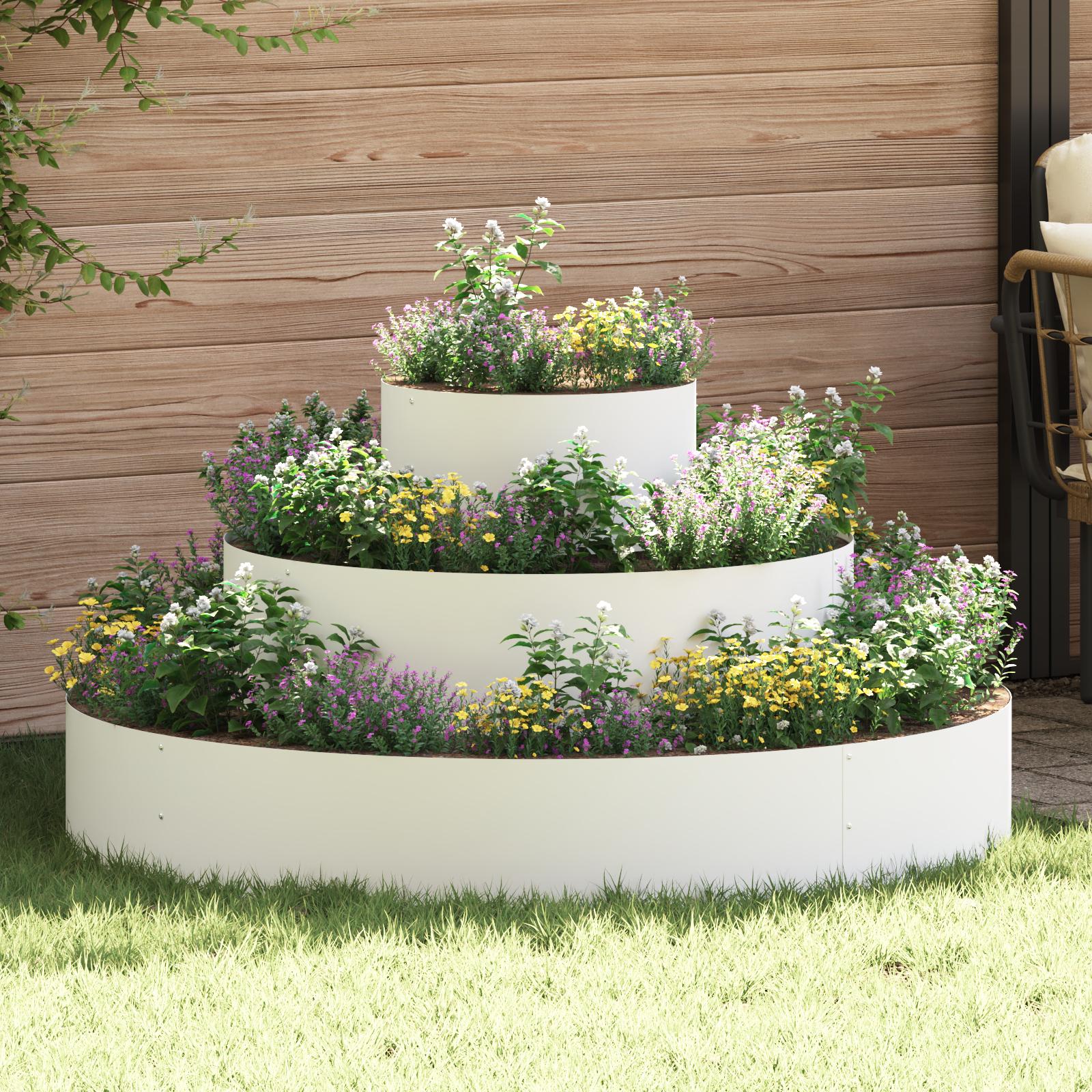 Metal Planter Stål/hvid Pulverlakeret Stål Stor Enkel Metal Planter Stål/hvid Pulverlakeret Stål Stor Enkel