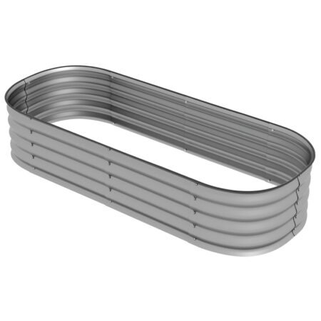 Metal plantekasse 150 x 62 x 30 cm Sølv