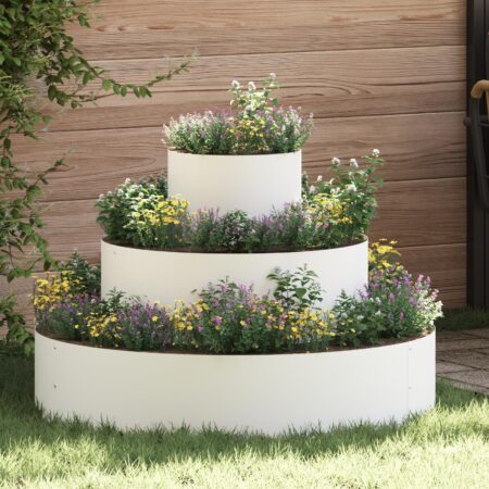 Metalplanter Stål/Hvid Pulverlakeret stål Stor Planter