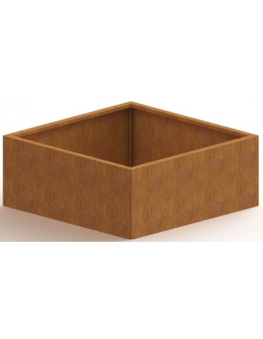 Miami højbed med bund H50 x B100 x D100 cm i corten stål
