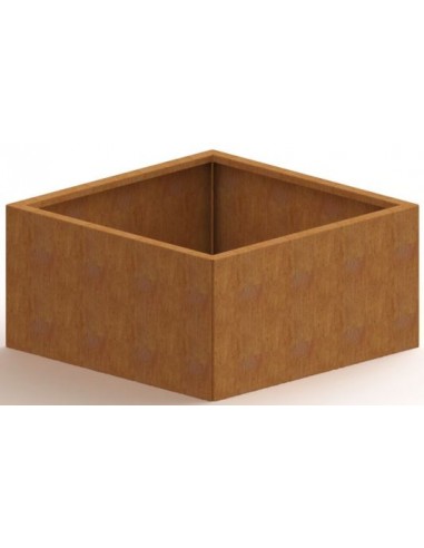 Miami højbed med bund H80 x B80 x D80 cm i corten stål