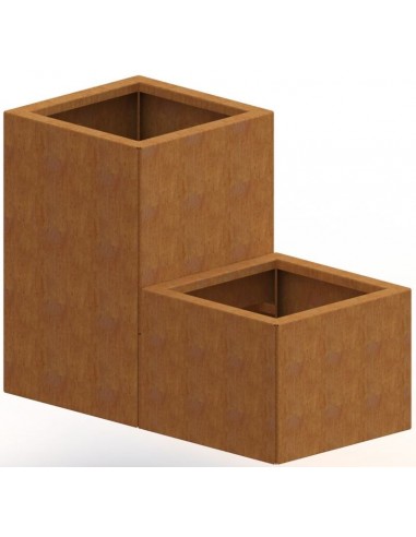 Miami højbed uden bund H30-60 x B80 x D40 cm i corten stål