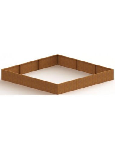 Miami højbed uden bund H30 x B300 x D300 cm i corten stål